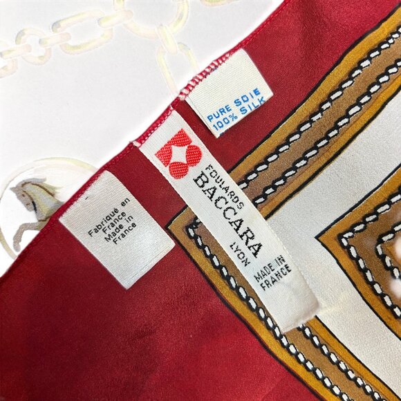 Foulards Pierre Baccara Vintage Equestrian 100% Silk Lyon Rectangular Scarf - Picture 3 of 10